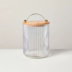 53oz Fluted Glass Storage Canister with Wood Lid - Hearth & Hand Magnolia Target